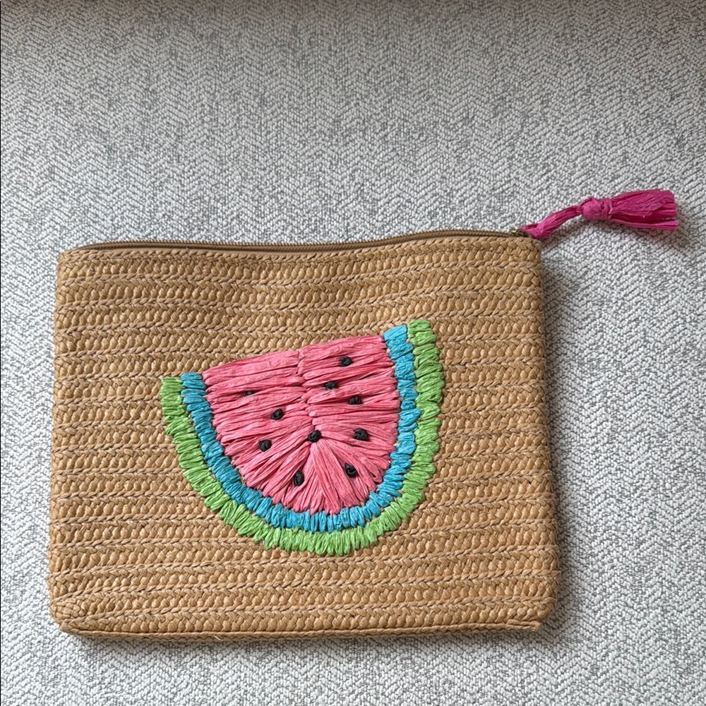 Mud Pie Watermelon Straw Clutch